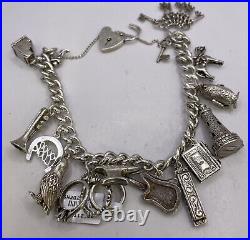 925 silver charm bracelet 56.8g