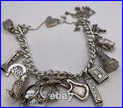 925 silver charm bracelet 56.8g