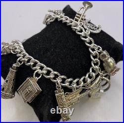 925 silver charm bracelet 56.8g