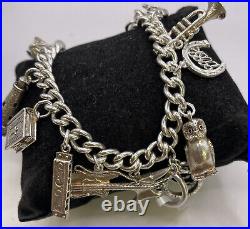 925 silver charm bracelet 56.8g