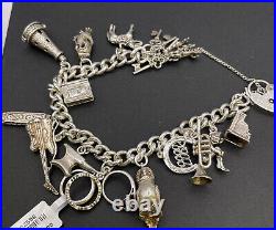 925 silver charm bracelet 56.8g