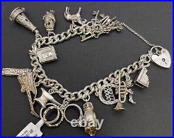 925 silver charm bracelet 56.8g