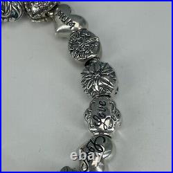 925 sterling silver charm bracelet full 17 charms beads love crystal Chamilia
