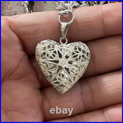 925 sterling silver heart charm bracelet preowned 6.75 925 sterling silver heart charm bracelet preowned 6.75