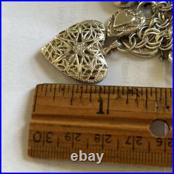 925 sterling silver heart charm bracelet preowned 6.75 925 sterling silver heart charm bracelet preowned 6.75