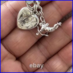 925 sterling silver heart charm bracelet preowned 6.75 925 sterling silver heart charm bracelet preowned 6.75