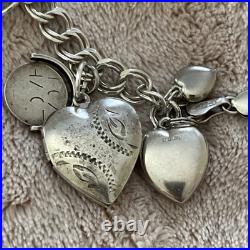 925 sterling silver heart charm bracelet preowned 6.75 925 sterling silver heart charm bracelet preowned 6.75