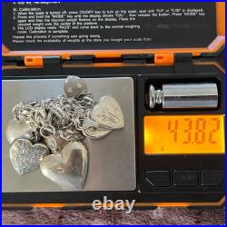 925 sterling silver heart charm bracelet preowned 6.75 925 sterling silver heart charm bracelet preowned 6.75