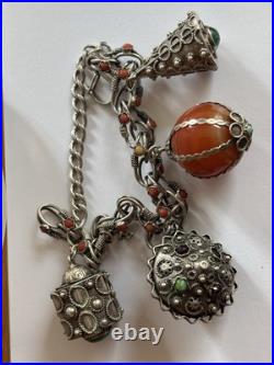 A Berber Kabyle Silver Bracelet, 4 stunning Pendant Charms 75 g total weight A Berber Kabyle Silver Bracelet, 4 stunning Pendant Charms 75 g total weight
