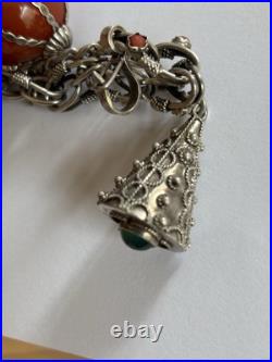 A Berber Kabyle Silver Bracelet, 4 stunning Pendant Charms 75 g total weight A Berber Kabyle Silver Bracelet, 4 stunning Pendant Charms 75 g total weight