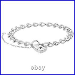 Acotis Silver Charm Bracelet With Heart Padlock G2092