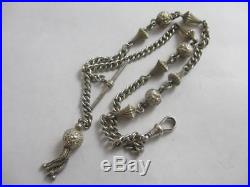 Albertina Watch Chain Bracelet Tassel Charm Sterling Silver Antique. Tbj06335