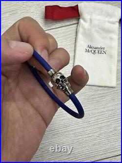 Alexander Mcqueen Skull Charm Bracelet Brass Blue One Size AMQ Silver