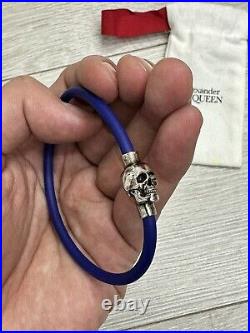 Alexander Mcqueen Skull Charm Bracelet Brass Blue One Size AMQ Silver