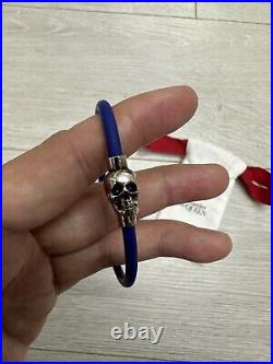 Alexander Mcqueen Skull Charm Bracelet Brass Blue One Size AMQ Silver