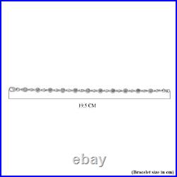 Alexandrite and Zircon Cluster Bracelet Platinum Over Silver 7.5 Wt. 7.48 Gms