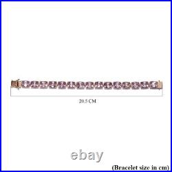 Amethyst Tennis Bracelet in 18K Rose Gold Over Silver Size 7.5 Wt. 18.92 Grams