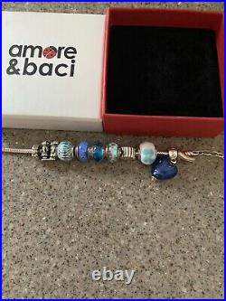 Amore & Baci Sterling Silver Bracelet & Charms