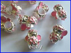 Angel Charms wholesale pink silver for charm bracelets bulk buy beads fairy