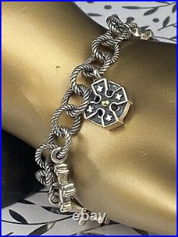 Ann King Cross Charm Bracelet 925 Sterling Silver 18k Gold