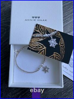 Annie Haak Sparkling Snowflake Silver 925 Charm Bracelet Limited Edition Rare