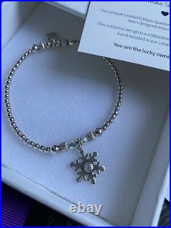 Annie Haak Sparkling Snowflake Silver 925 Charm Bracelet Limited Edition Rare