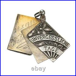 Antique Bracelet Charm Sterling Silver 1902 Unvergessliche Tage ART NOUVEAU