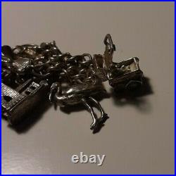 Antique Charm Bracelet Early 1900 Sterling Silver