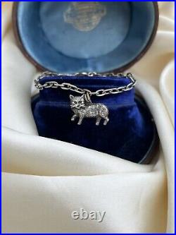 Antique Sterling Silver Cat Charm Bracelet