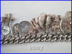 Antique Sterling Silver Charm Bracelet Filled With 24 Charms