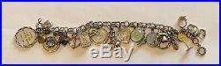 Antique Sterling Silver Huge Charm Bracelet Loaded With Charms