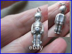 Antique Vintage Rare Sterling Silver Fumsup Touch Wud Kewpie Doll Charm Pendant