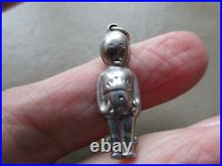 Antique Vintage Rare Sterling Silver Fumsup Touch Wud Kewpie Doll Charm Pendant