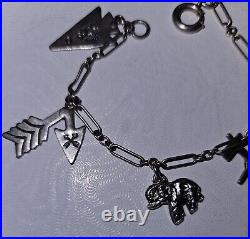 Antique Vintage Sterling silver Charm Bracelet Small 6 Length