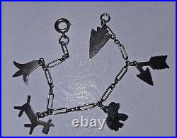 Antique Vintage Sterling silver Charm Bracelet Small 6 Length