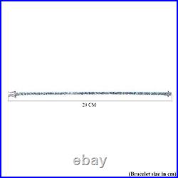 Aquamarine Tennis Bracelet Platinum Over Silver Size 7.5 Inches Wt. 10.23 Grams