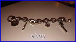 Armani Exchange Silver Tone Chunky Charm Bracelet 19cm Long