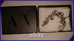 Armani Exchange Silver Tone Chunky Charm Bracelet 19cm Long