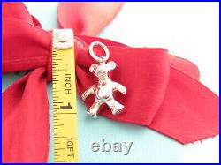 Auth New Tiffany & Co Silver Bear Pendant Charm For Necklace Or Bracelet