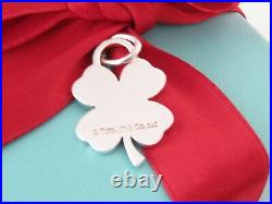 Auth Tiffany & Co Silver Lucky Clover Charm Pendant For Necklace Bracelet