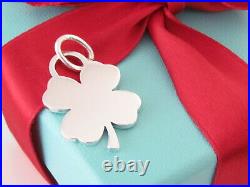 Auth Tiffany & Co Silver Lucky Clover Charm Pendant For Necklace Bracelet