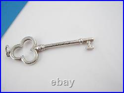 Auth Tiffany & Co Silver Trefoil Key Pendant Charm 4 Necklace / Bracelet