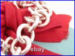 Auth Tiffany & Co Sterling Silver Blue Ladybug Charm 7.5 Bracelet