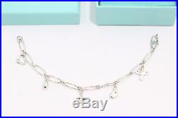 Auth Tiffany & Co. Sterling Silver Elsa Peretti 5 Charm Bracelet 7.25