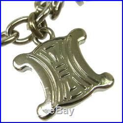 Authentic CELINE Vintage Logos Charm Silver Chain Bracelet Accessories AK25776b