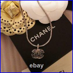 Authentic CHANEL Rhines CC Charm Chain Bracelet Silver Used from Japan F/S