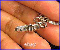 Authentic Chrome Hearts Ring Baby Fat Cross Charms 7 Bracelet Smoke Sterling