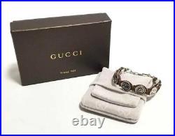 Authentic GUCCI Charm Bracelet SV925 Silver GG Men's String Rope