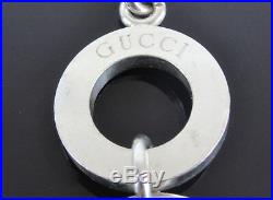 Authentic GUCCI Sterling Silver 925 Plate Charm Toggle Ball Chain Bracelet 8.0