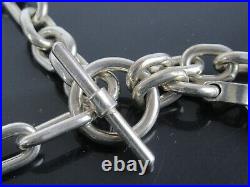 Authentic GUCCI Sterling Silver 925 Stirrps Charm Toggle Chain Bracelet 9.6